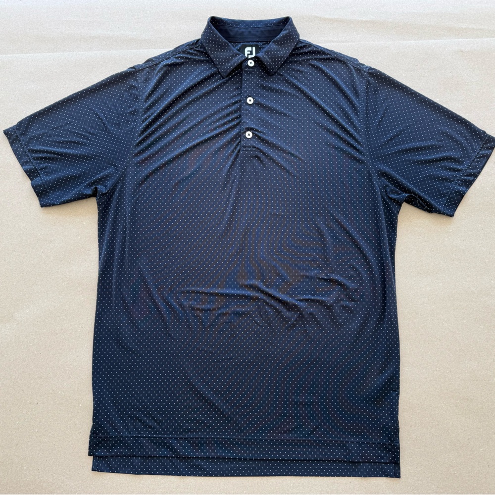 FootJoy — Men’s Navy Microdot Golf Polo — Size M